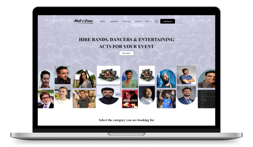Hall of Frame - Celebrities’ Services Booking Platform